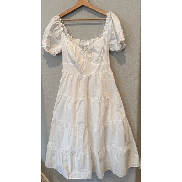 ASTR the Label Sweetheart Neck Tiered Ruffle Cotton Dress Size Large - Picture 12 of 13
